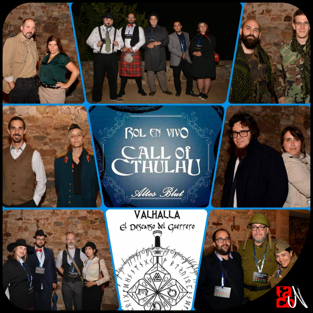 Colage fotos jugadors/es del rol en viu Call of Cthulhu