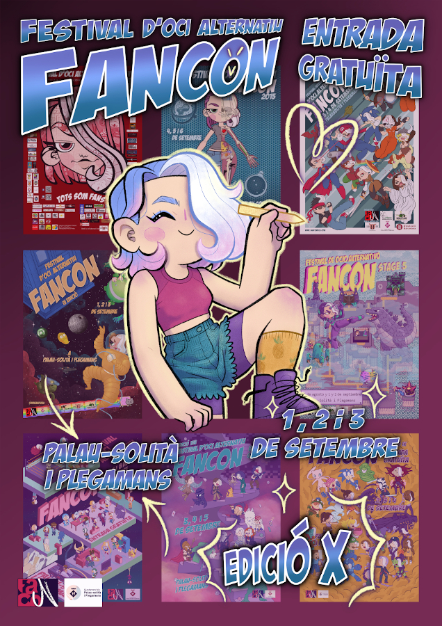 Cartel de Fancon amb il·lustracions de Fangirls